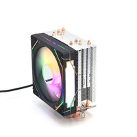 Penjualan Langsung Pabrik OEM/ODM Pendingin CPU 12V Pengontrol 4-Pin 4 Heat Pipe Kipas Pendingin Udara Berlampu untuk Casing Komputer