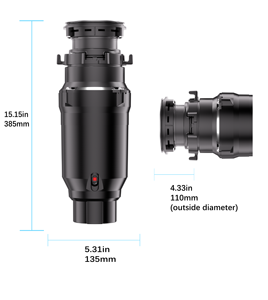 Điện lưỡi thép không gỉ Nhà bếp thực phẩm chất thải Máy Nghiền liên tục xử lý rác thải cho hộ gia đình RV ngoài trời sử dụng DC động cơ - Product Image 4