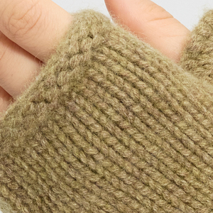 Gants en tricot gris pour femmes, en laine et cachemire, thermiques, chauds pour l'hiver, longueur poignet, style décontracté uni - Product Image 2