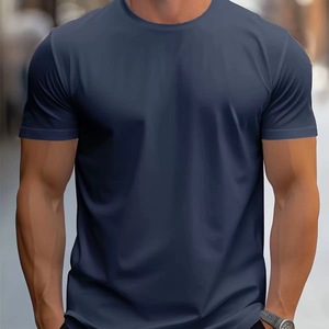 T-shirt da uomo in cotone 100% tinta unita abbigliamento Casual di alta qualità per l'estate 180 grammi di tessuto tinta unita vestiti alla rinfusa - Product Image 1