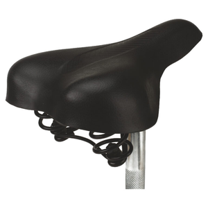 Selle de vélo VTT avec revêtement supérieur en PVC et base en plastique réfléchissant, siège de vélo confortable, selle de vélo absorbant les chocs - Product Image 1