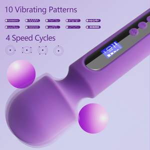 LCD-Display USB wiederauf ladbarer AV-Vibrator Handheld Vib rating Vagina Massage gerät Stick Female Wand Vibrator für Frauen Masturbation - Product Image 3