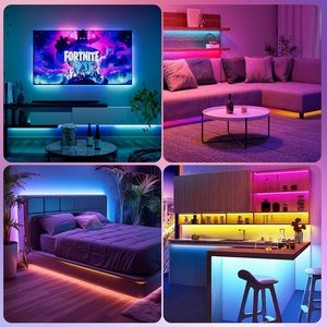 Timelux <b>USB</b> <b>LED</b> Strip <b>Light</b> 32.8ft Multicolor Remote Control Dimmable for Bedroom - Product Image 4