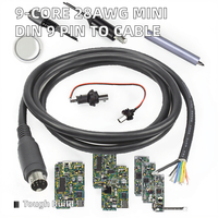 Connecteur mâle Mini Din 9 broches 28AWG à 9 conducteurs électroniques, isolation PVC/PBT, longueur 1m, conducteur en cuivre nu