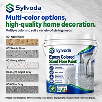 Peinture de sol décorative SYLVODA à base d'époxy et de sable coloré, revêtement texturé mat multicolore pour la rénovation intérieure de la maison