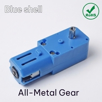 Moteur à engrenages TT130 1:90 110 tr/min, engrenages métalliques bleus, 3V 6V 12V, moteur de réduction CC à axe simple ou double pour voiture intelligente, robot, bricolage