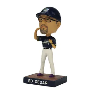 Hot Sales Resin Baseball Player Figurine Ed Sedar Bobblehead Car Ornament Tabletop Furnishing Articles