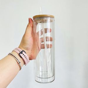 Hot Custom Logo20Oz Sublimation Double <b>Wall</b> Crystal Clear Skinny Tumbler Bpa Free Snow Globe Glass for <b>Vinyl</b> - Product Image 2