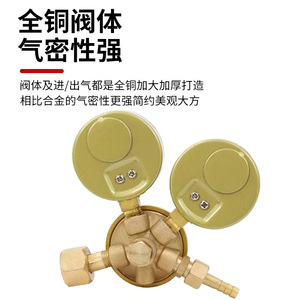 Regulador de Presión de Oxígeno Aoteer YQY-07 con Manómetro de Diafragma de Cobre 2.5mpa, Rosca Interna, Hecho en China - Product Image 2