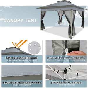 Gazebo de jardin <span class=keywords><strong>12x12</strong></span>, tente pliante avec moustiquaire et sacs de sable en solde - Product Image 5