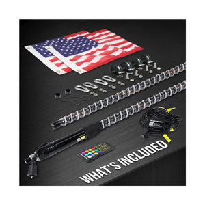 COB <span class=keywords><strong>LED</strong></span> sáng mạnh UTV ATV <span class=keywords><strong>Led</strong></span> Roi đèn Antenna cờ 3ft 4ft 5ft đuổi theo RGB ứng dụng và điều khiển từ xa - Product Image 2