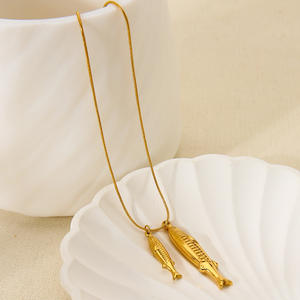 Collana con ciondolo per pesci di perle 2025 alla moda collana a catena con serpente collana in acciaio inossidabile placcato oro 18K gioielli impermeabili - Product Image 4