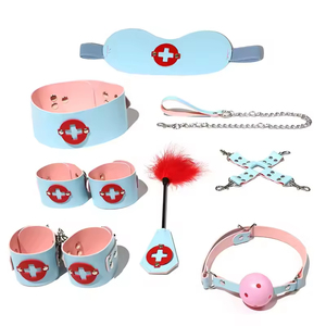 Nurse <b>Bondage</b> Gear 8pcs/<b>set</b> Sex <b>Bondage</b> Leather Handcuffs Whip Rope Adult Sex Products Fro Couples Safe Use - Product Image 5