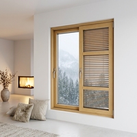 Fenêtres coulissantes horizontales en aluminium résistantes au gel, avec rideau suspendu, écran pliant, isolation thermique pour cuisine et appartement