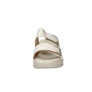 Sandali con Zeppa Cinzia Soft da Donna in Pelle Beige e Oro, Calzature Comode - Product Image 6