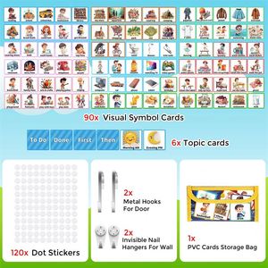 Kids Visual Schedule <b>Calendar</b> Chart Autism Daily Chore Routine Chart With 96 Cards for Toddlers Home School - Product Image 3