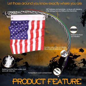 Yosovlamp LED Spiral Flagpole Light pour Off-Road Beach Horse Racing Haute Luminosité Coloré Courbe Élastique Tucson Golf City - Product Image 3