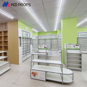 04-XDZYS010-B Diseño Personalizado de Decoración para Farmacias, Exhibición para Farmacias, Diseño de <span class=keywords><strong>Farmacia</strong></span> con Estantes de Vidrio - Product Image 1
