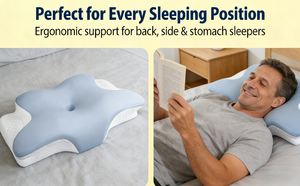 Oreiller ergonomique en mousse à mémoire de forme pour le cou - Soulagement de la fatigue et soutien de la position de la tête pour dormir - Oreiller en éponge à rebond lent - Product Image 6