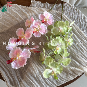 Orchidées Vanda artificielles en soie, décoration de mariage, style tropical, arrangement de bouquet - Product Image 2