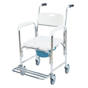 Multifunctional Pulley <b>Commode</b> <b>Chair</b> For Elderly Adjustable Aluminum Alloy Folding Home Use With Wheels - Product Image 4