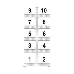 แร็ควางของและแร็คติดตั้งแบบจุ่มร้อนชุบสังกะสี WxDxH1000x1340x2500mm เก็บของได้สองด้าน2X5 10ระดับ - Product Image 2