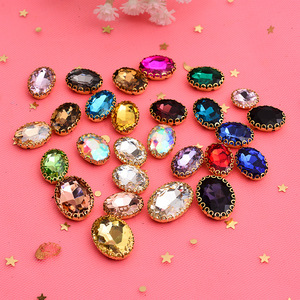 Strass ovales en verre à 12 facettes, qualité A, pour couture manuelle et vêtements DIY - Product Image 2