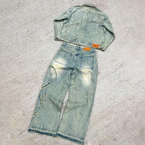 Custom 14 Oz Heavyweight Vintage Distress Patch Logo <b>Men</b> <b>Denim</b> <b>Jacket</b> Street Outdoor Wear High Quality Custom <b>Denim</b> <b>Jacket</b> - Product Image 5