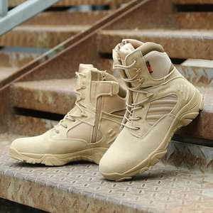 Chaussures <span class=keywords><strong>de</strong></span> randonnée tactiques Delta à tige haute en <span class=keywords><strong>cuir</strong></span> microfibre, antidérapantes, pour le désert, l'entraînement en plein air, pieds nus, automne/hiver - Product Image 6