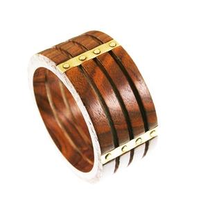 Nuevo Conjunto elegante de pulseras y brazaletes de moda con acabado de madera marrón Natural de buena calidad, productos de joyería artesanal - Product Image 3