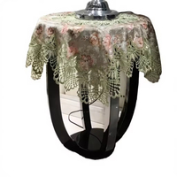 Nappe rectangulaire en dentelle florale rose rétro, couleur crème beige, pour douche nuptiale, dîner d'anniversaire, personnalisable OEM