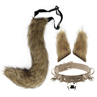 Nouveauté 2024 Costume Sexy en Peluche Ensemble Oreilles et Queue de Renard Bijoux Halloween Épingle à Cheveux Accessoires de Spectacle Costume Anime pour Filles