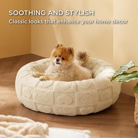 Coussin rond en peluche pour animaux de compagnie, haute densité, longues fibres, apaisant, pour chien et chat, chaud pour l'hiver, lavable en machine, tailles S M L XL
