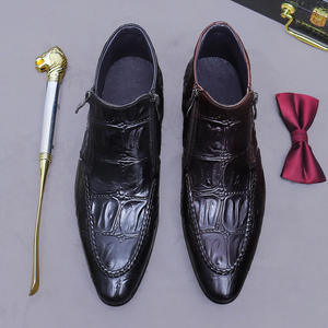 Nouvelles chaussures en cuir pour hommes à rayures, élégantes et luxueuses, chaussures habillées sur mesure, fabrication artisanale, bottes en cuir pour hommes en gros - Product Image 3