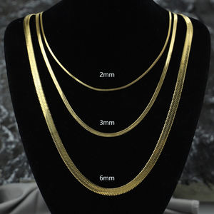 स्टेनलेस स्टील सांप चेन 316 14k 18k सोने की चांदी की ललक वाली महिला ने गहने मोटी कोटिंग वाटरप्रूफ पहुंच परीक्षण किया - Product Image 4