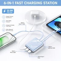 Hochwertige 10000mAh Tragbare Powerbank PD22.5W Schlankes Kleines Design LED-Display mit Schnellladung & 4 Kabeln