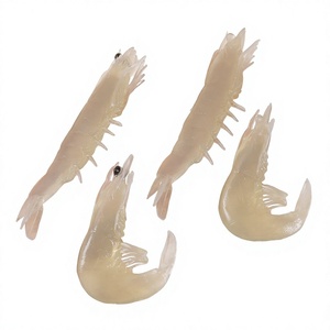 Adornos de simulación de camarones de PVC transparente, divertidos modelos de imitación de carne, colgante de llavero de mariscos, adornos de Metapenaeus Ensis - Product Image 1