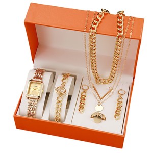 LP36 New Five-Piece <strong>Set</strong> with Box Jewelry and <strong>Watches</strong> for Women <strong>Fashion</strong> Luxury Style Quartz <strong>Watch</strong> Necklace Chain Bracelet Reloj - Product Image 6