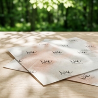 Papier d'emballage personnalisé biodégradable, écologique, recyclable, jetable, 100% pâte vierge enduite d'amidon