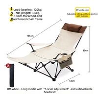 Chaise de camping portable Moon Chair, chaise pliante inclinable avec siège rembourré, chaise de plage pour le camping