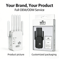 Extensor de Rango WiFi Interior/Exterior de 300 Mbps, Amplificador de Señal de 1200 Mbps, 5 GHz, 2.4 GHz, IP, Amplificador de Red 4G, 3G para el Hogar, Puerto Ethernet