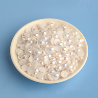 Perles demi-rondes à dos plat en plastique avec strass en vrac pour appliques décoratives Vente en gros