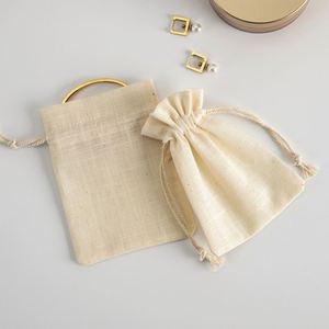 Gift Punch Style <b>Jute</b> Drawstring Storage <b>Bags</b> with Handle and Printed Brand Logo Recyclable - Product Image 4