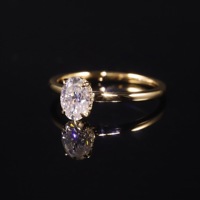 Bague de fiançailles solitaire ovale en moissanite VVS 1-8 carats, argent sterling 925 plaqué or 18 carats, bijoux fins pour femmes