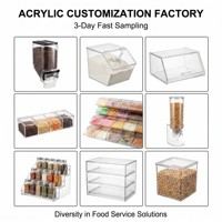 Présentoir en acrylique sur mesure empilable pour bonbons et aliments secs, certifié CE, vente en gros par le fabricant