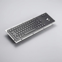 Clavier industriel intégré robuste de haute qualité avec trackball, montage sur panneau, USB filaire, métal, étanche IP65, pour kiosque et CNC