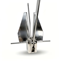 Ancre Danforth robuste en acier inoxydable 316, style fluke, polie miroir, pour yachts et navires de voile