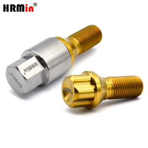 Vis de roue <span class=keywords><strong>antivol</strong></span> HRmin couleur or, en titane Gr.5 Ti-6Al-4V, M14x1.5x28mm avec clé en titane - Product Image 5