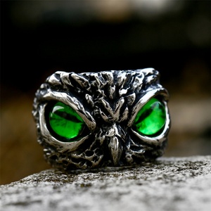 Nuevo Anillo de Dedo de Acero Inoxidable con Diseño de Búho y Ojo Turco de Zirconia - Product Image 3