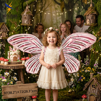 Ailes de papillon portables pour enfants, décoration de ballons en aluminium pour fêtes costumées, anniversaires sur le thème des fées et de la forêt